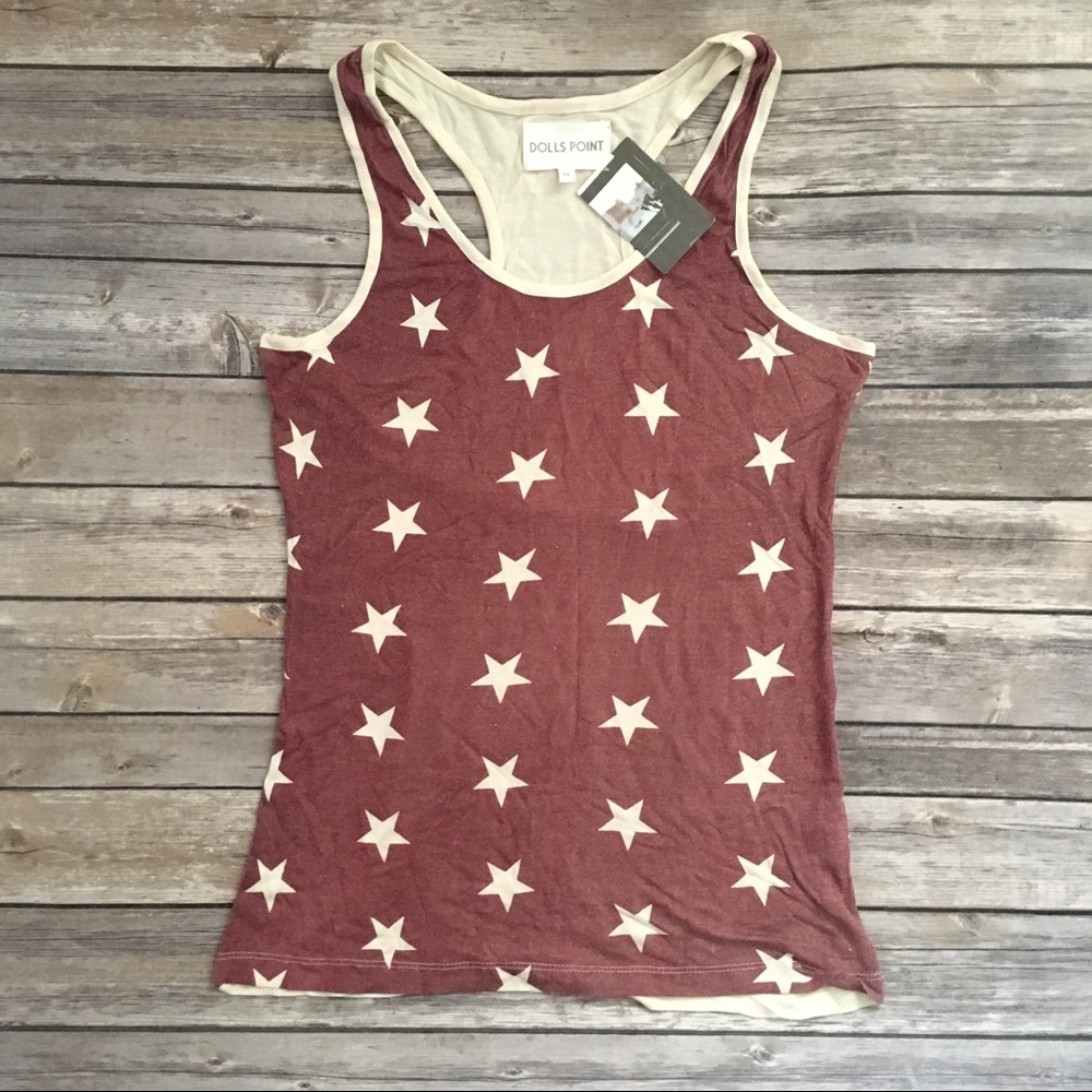 NWT ANTHRO SUPER SOFT STAR TANK BY DOLLS POINT